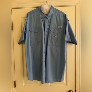 Columbia Men’s Blue Short Sleeve Fishing Shirt XXL